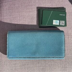 Valextra Leather Long Bifold Wallet